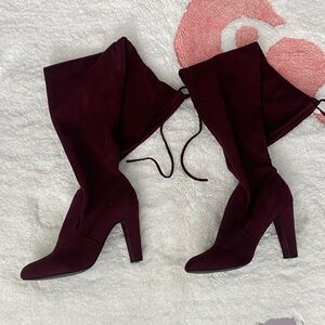 Chinese Laundry Burgundy Heeled Boots